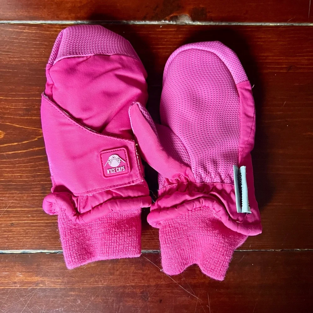 Pink Kids water proof Mittens size 3/4